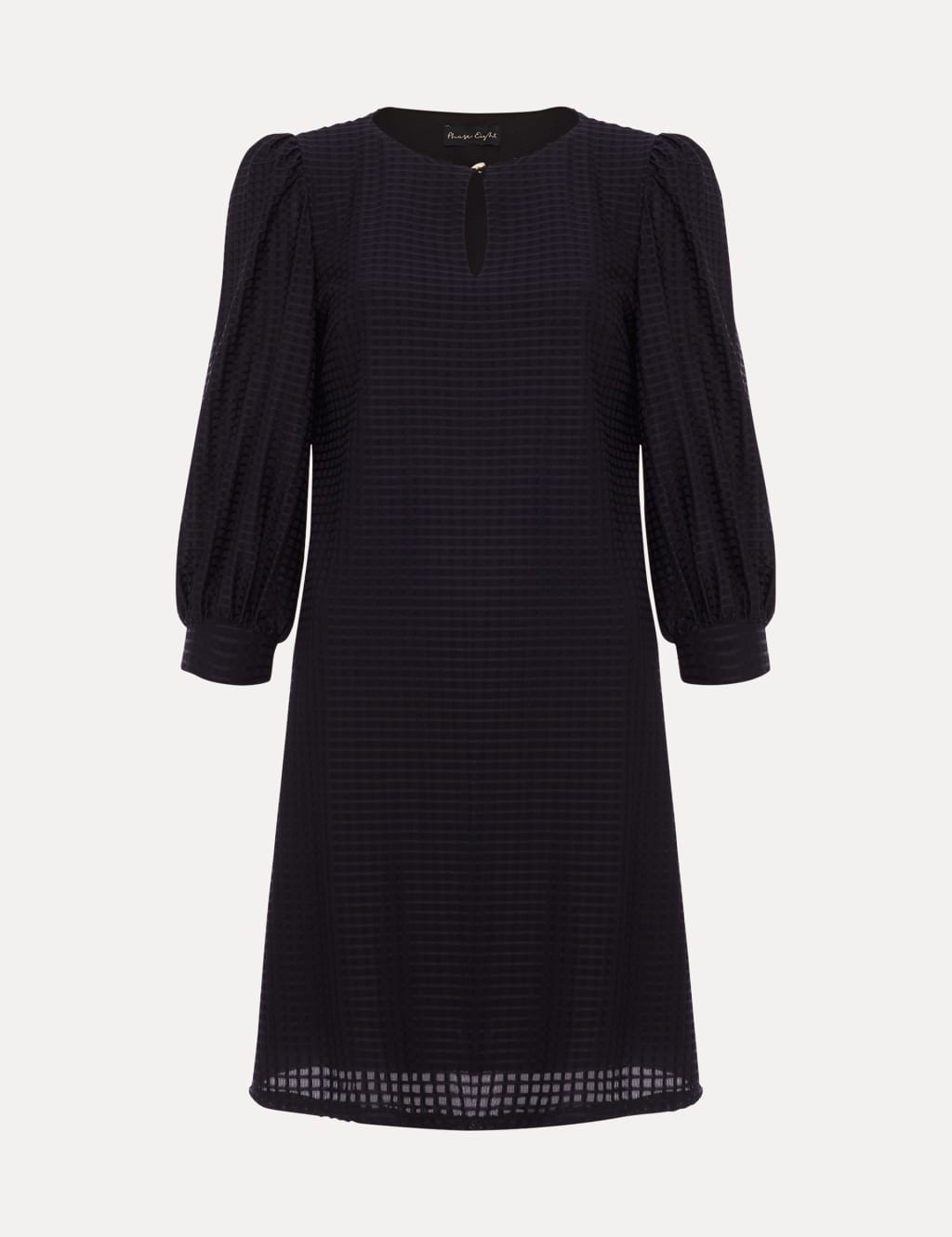 Textured Keyhole Mini Swing Dress 2 of 7