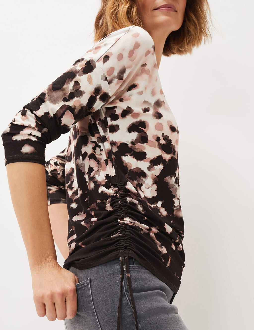 Abstract Print Round Neck Long Sleeve Top 5 of 5