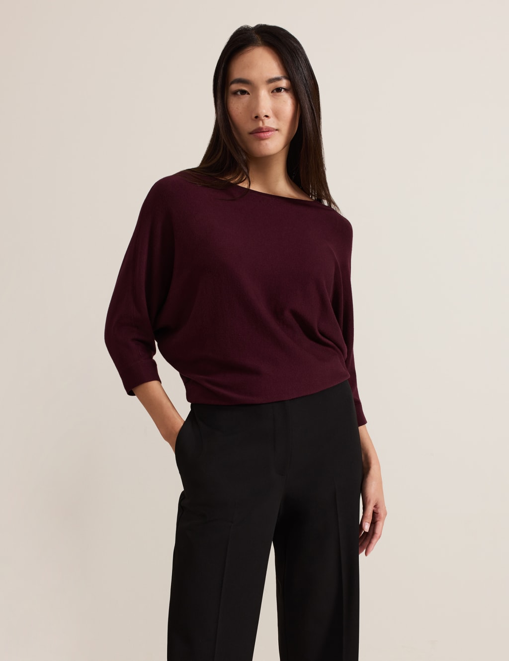 Slash Neck Batwing Sleeve Jumper 1 of 7