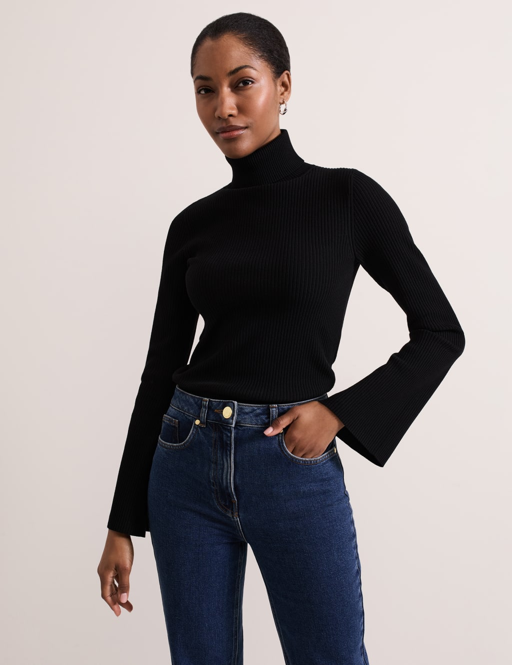 M&s black polo neck jumper new arrivals