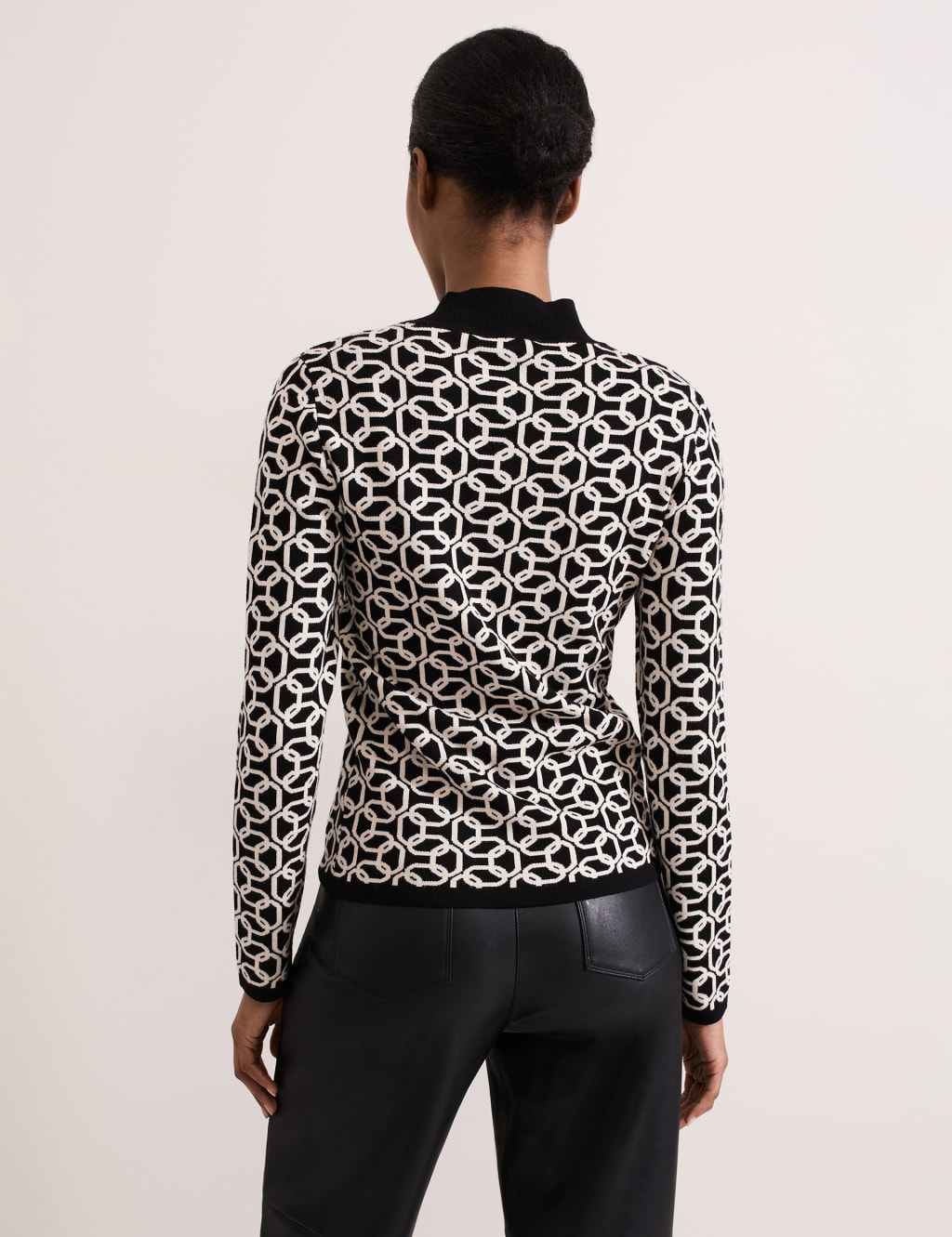 Jacquard Funnel Neck Chain Jumper 3 of 8