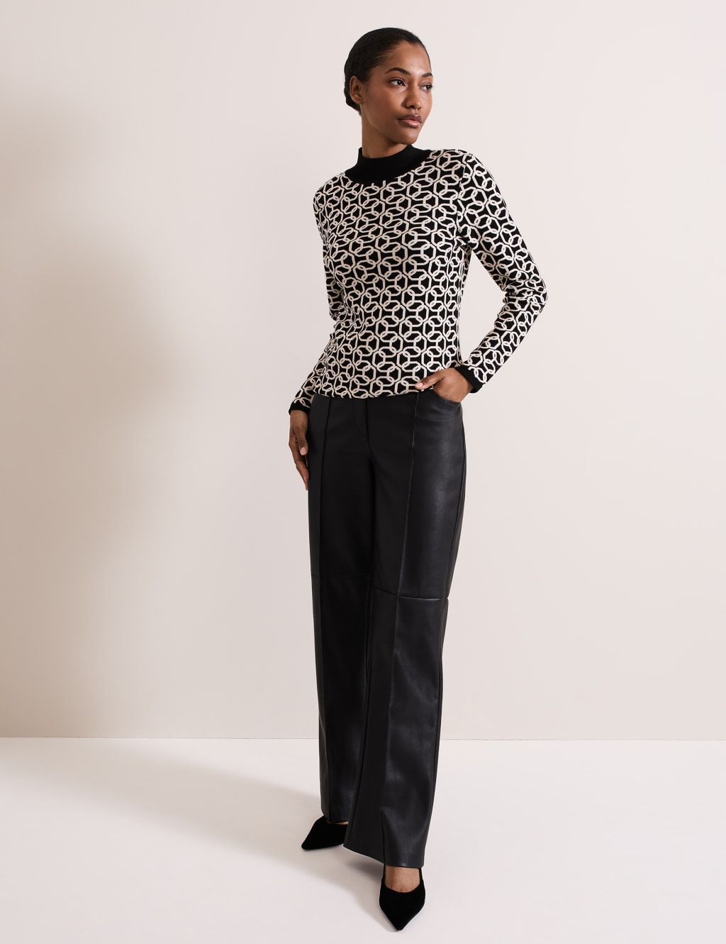 Jacquard Funnel Neck Chain Jumper 4 of 8