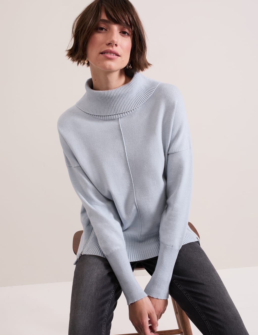 Roll neck zip jumper store
