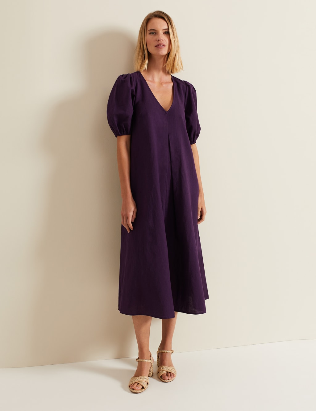 Midi shift dress with sleeves deals
