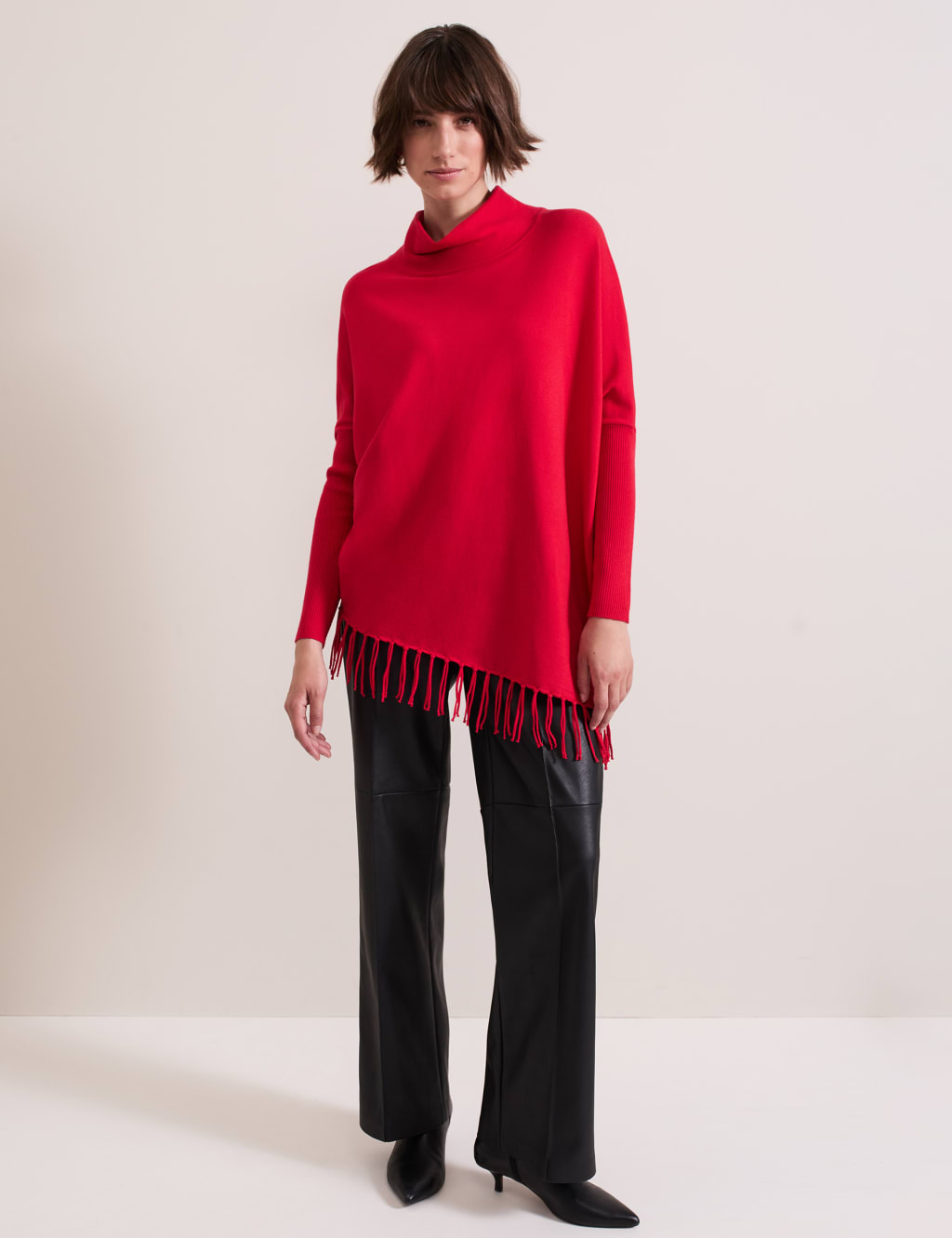 Red cowl neck jumper clearance