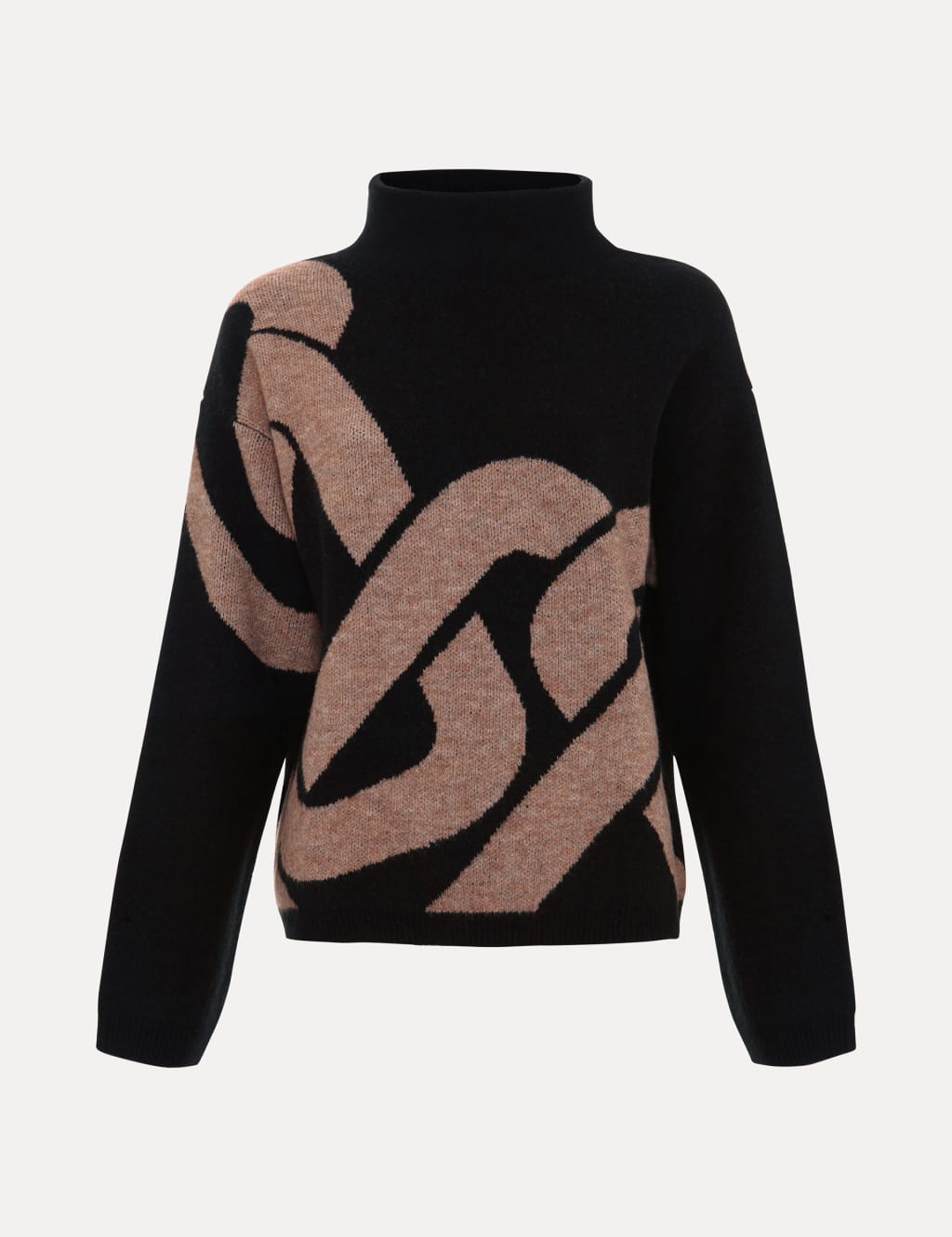 Chain Print Funnel Neck Jumper