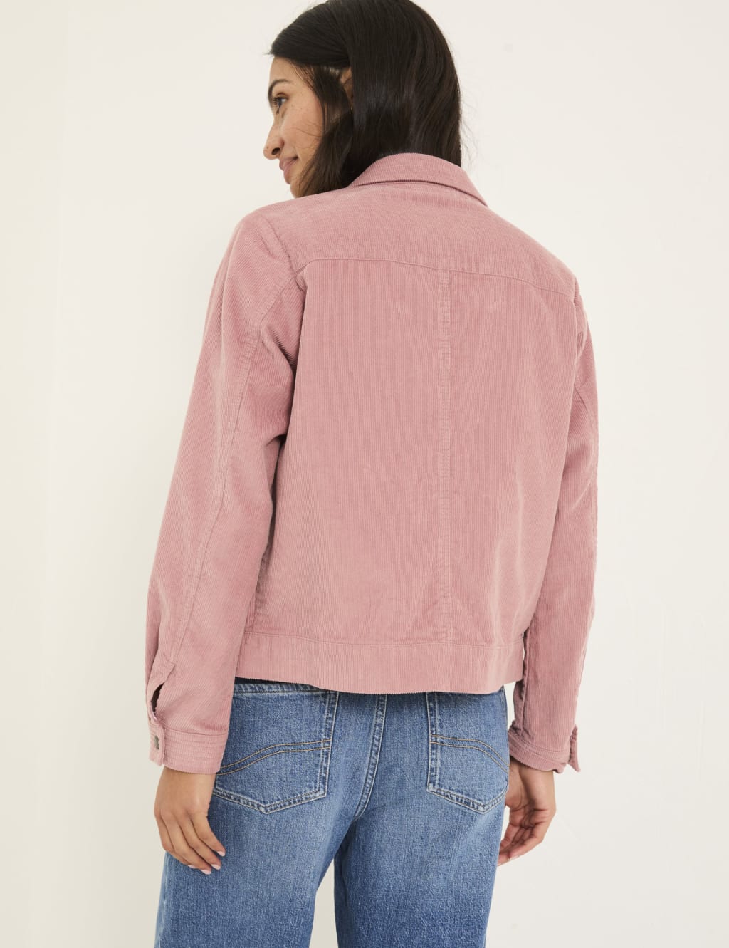 Pure Cotton Cord Collared Cropped Jacket 4 of 5
