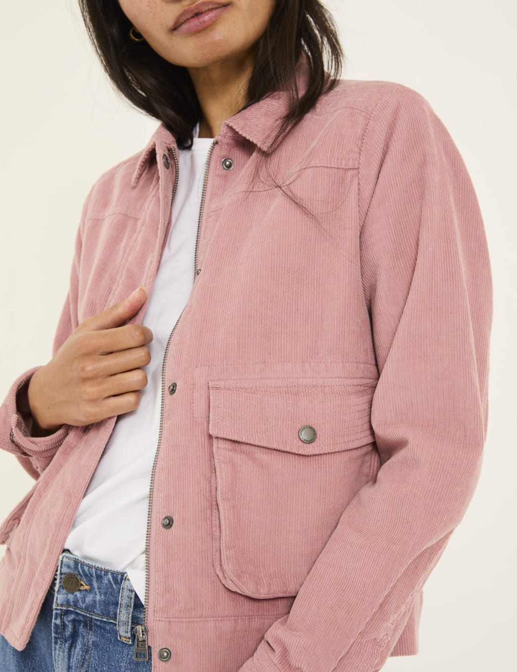 Pure Cotton Cord Collared Cropped Jacket 5 of 5