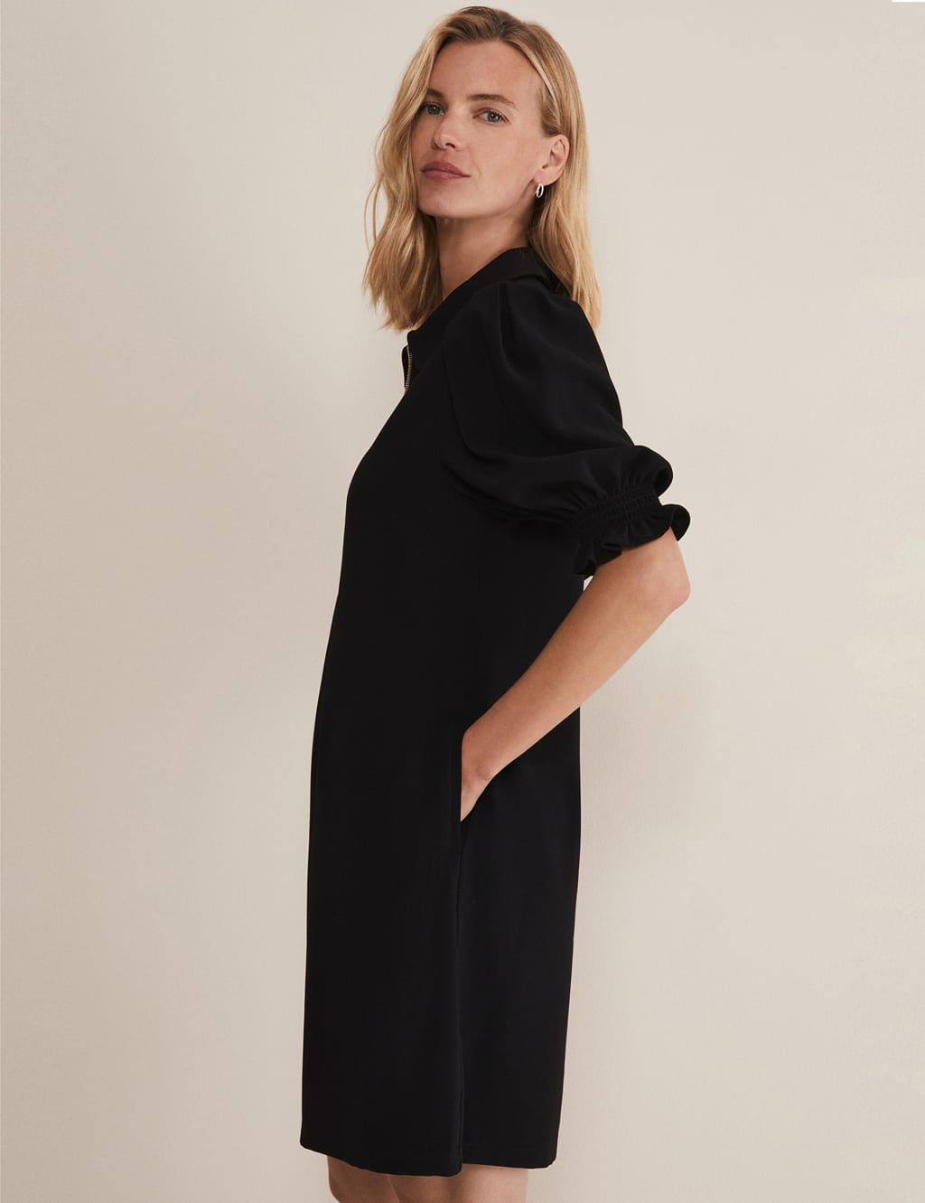 Zip Neck Mini Shift Dress 6 of 6