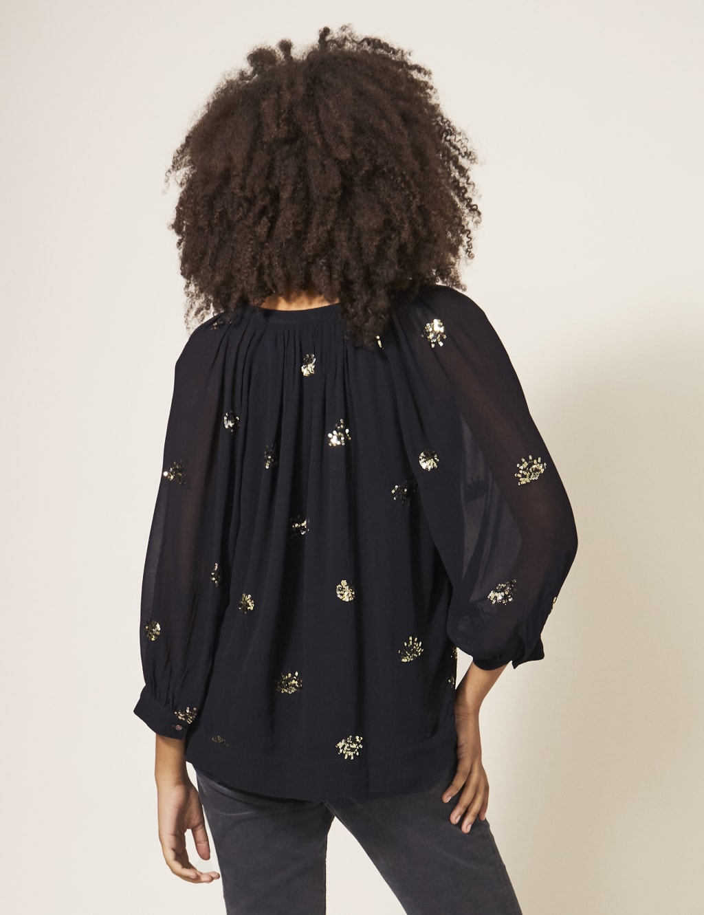 Sequin Embellished V-Neck Top 4 of 7