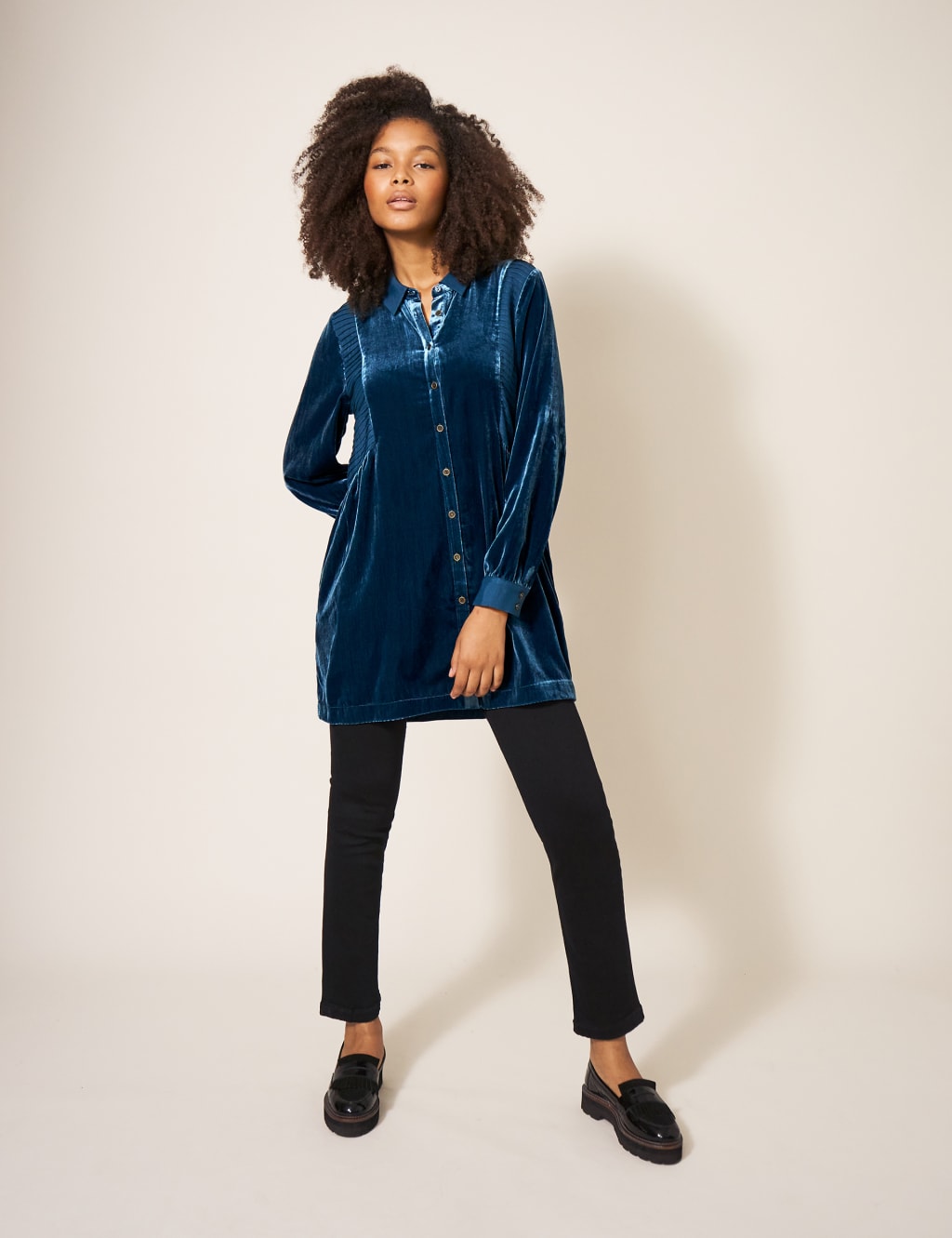 Velvet Collared Button Through Tunic 3 of 7