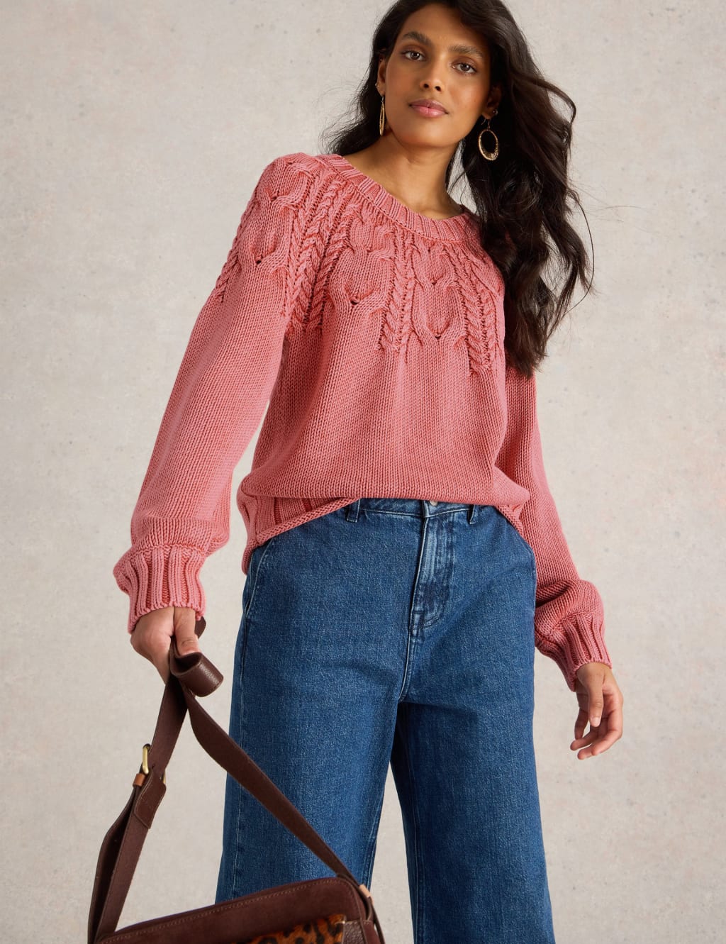 Pure Cotton Cable Knit Jumper White Stuff M S