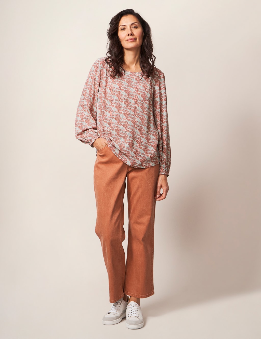 Printed Round Neck Top 1 of 5