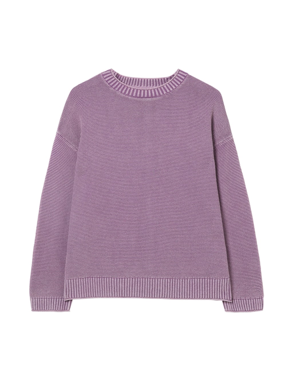 Pure Cotton Textured Crew Neck Jumper 2 of 4