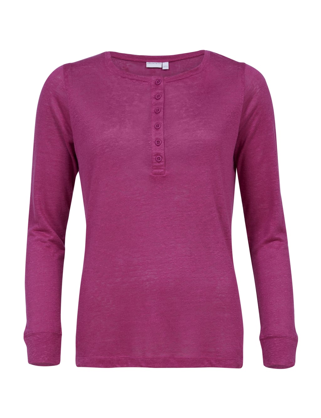 Linen Blend Button Detail Henley Top 2 of 6