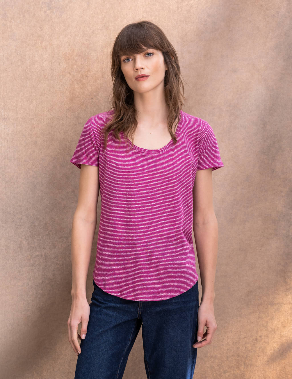 Linen Blend Striped T-Shirt 3 of 4