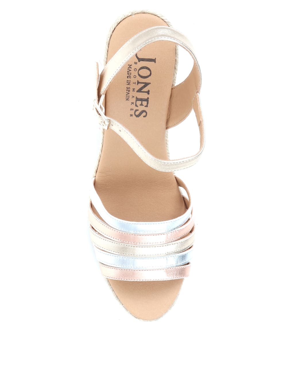 Leather Metallic Ankle Strap Wedge Sandals 6 of 7