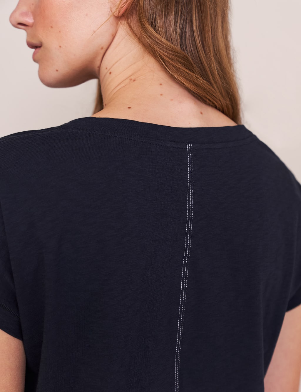 Pure Cotton Notch Neck T-Shirt 3 of 6