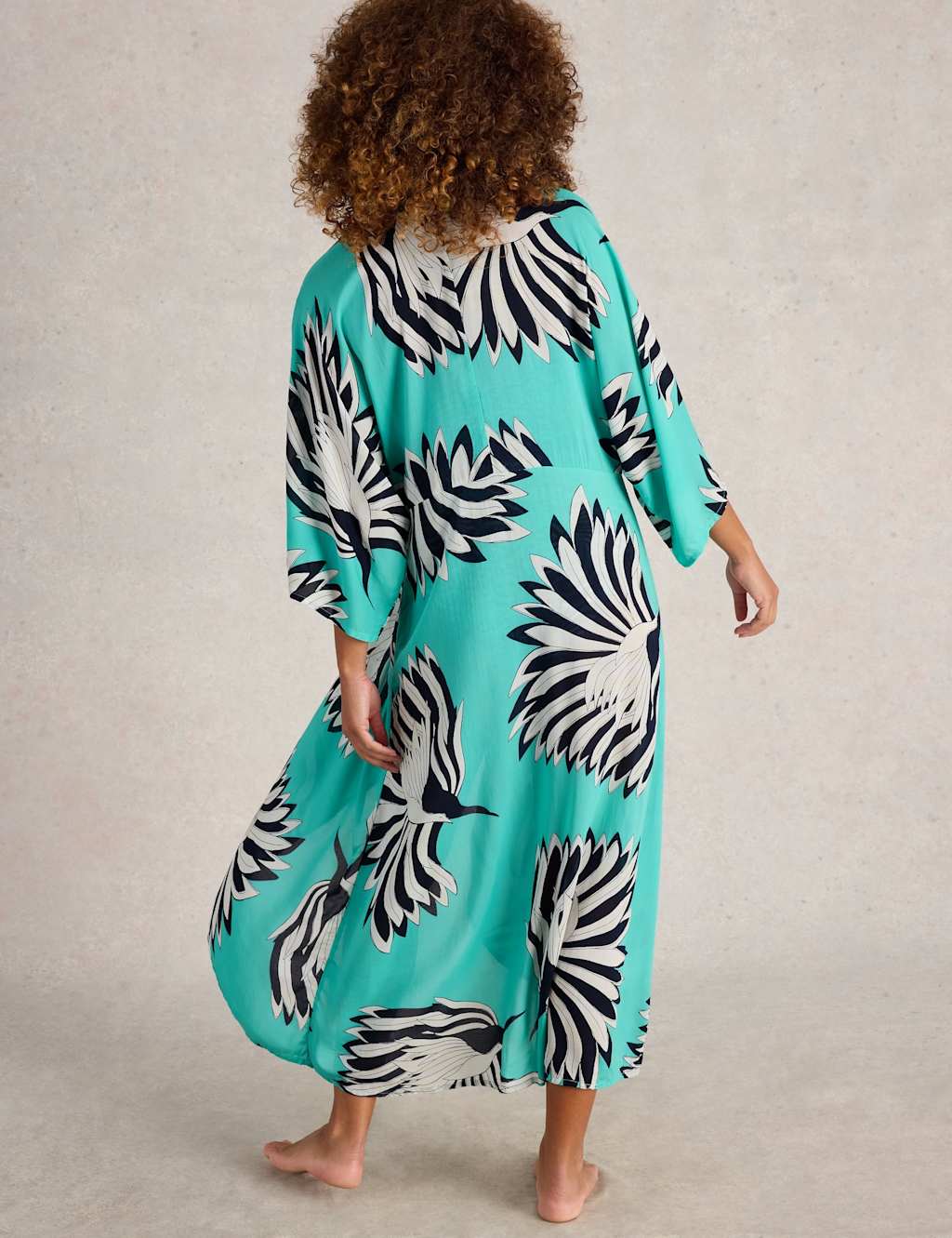 Printed V-Neck Midaxi Wrap Dress 3 of 6