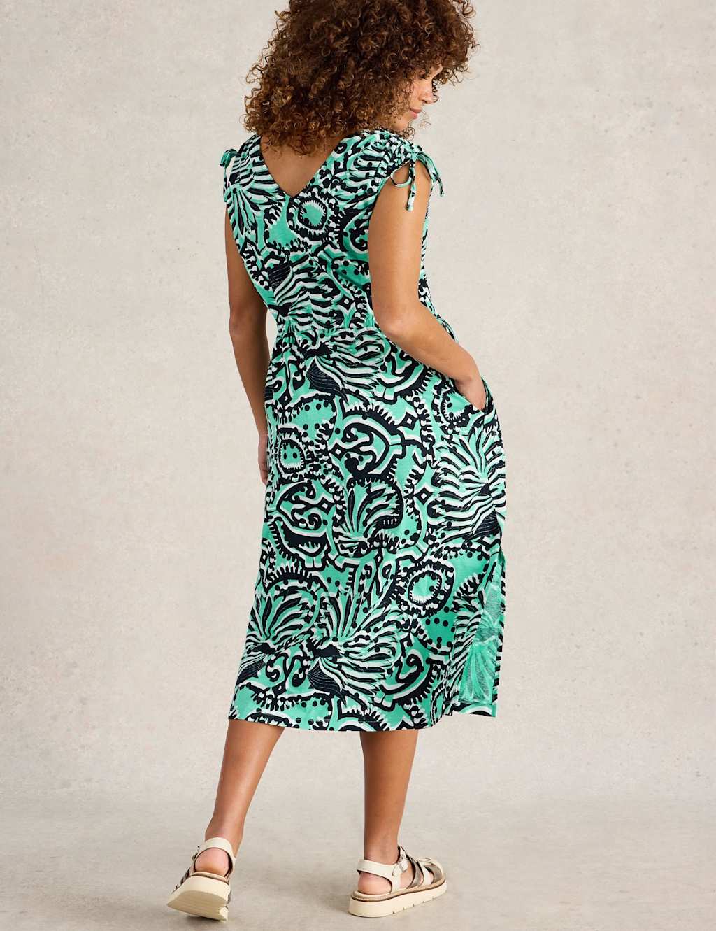 Pure Cotton Printed Midi Beach Dress 4 of 6