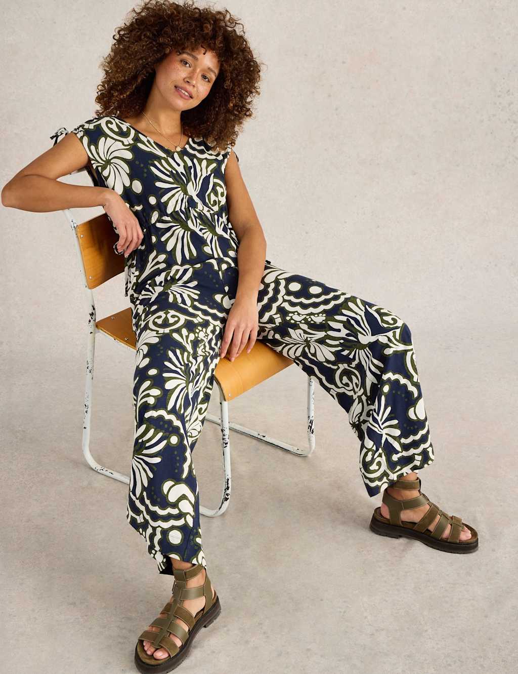 Pure Cotton Jersey Printed Jumpsuit 5 of 6