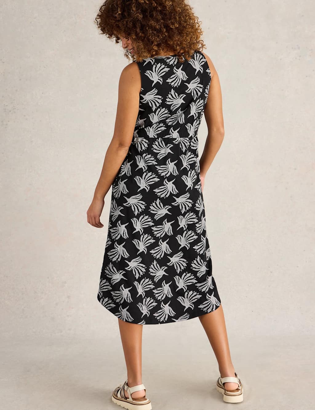 Pure Cotton Jersey Printed V-Neck Beach Dress 3 of 6