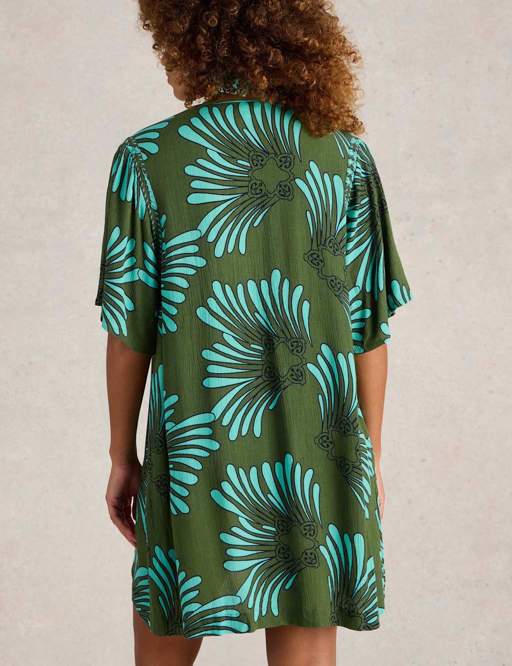 Printed V-Neck Mini Kaftan 4 of 6