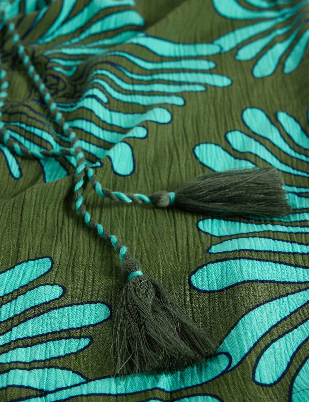 Printed V-Neck Mini Kaftan 6 of 6
