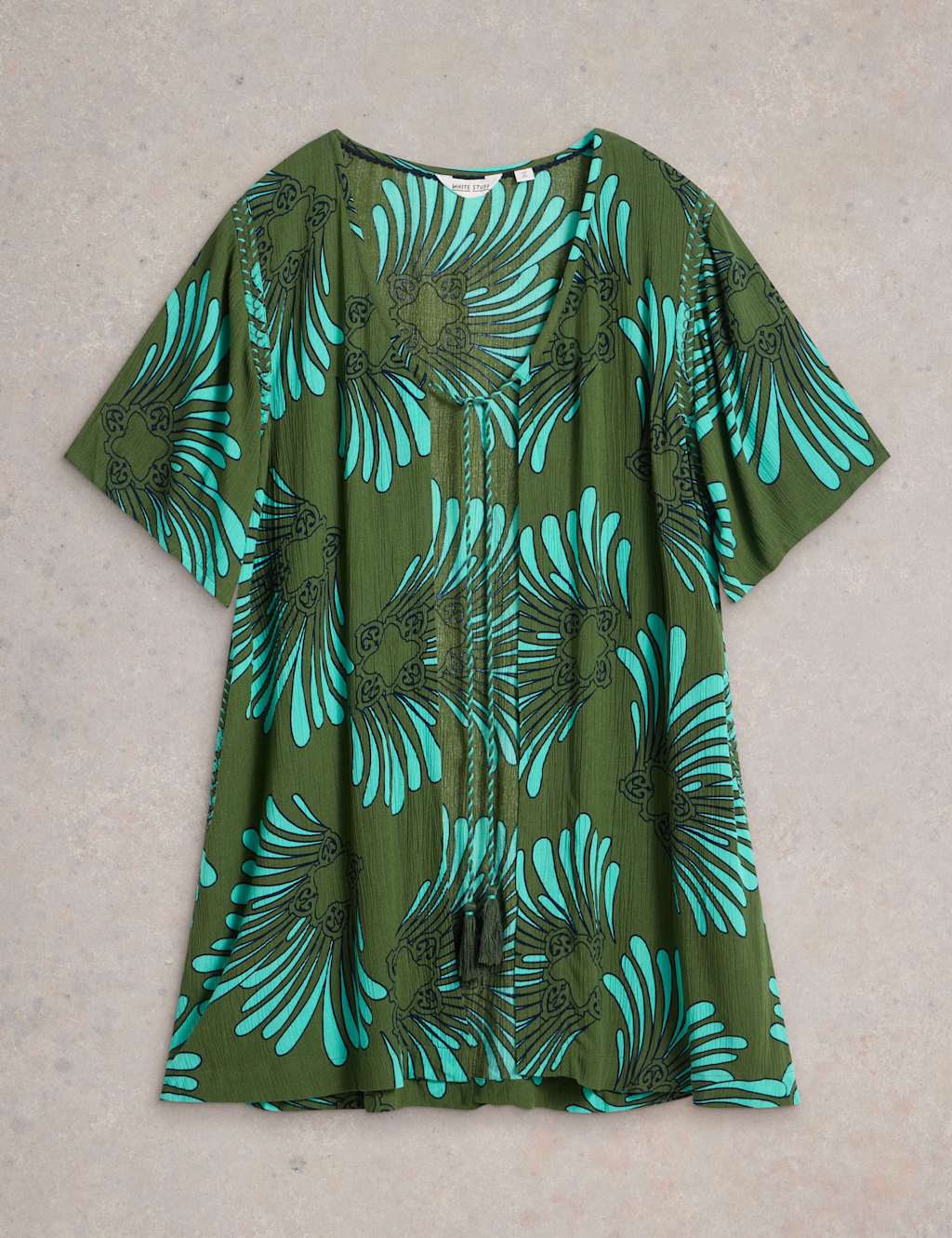 Printed V-Neck Mini Kaftan 2 of 6