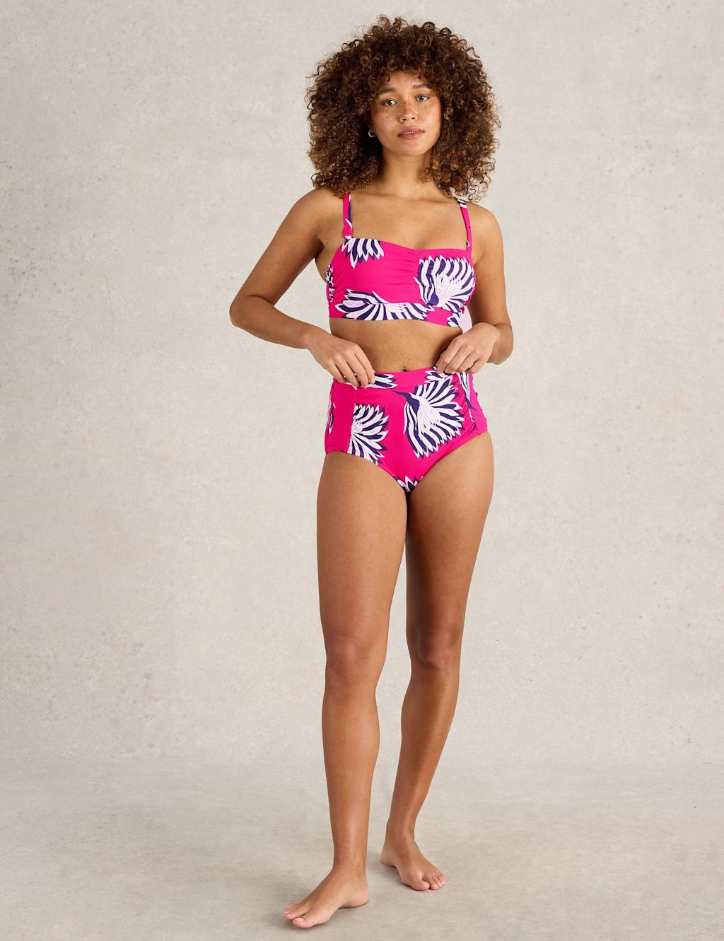 Floral High Waisted Bikini Bottoms 3 of 6