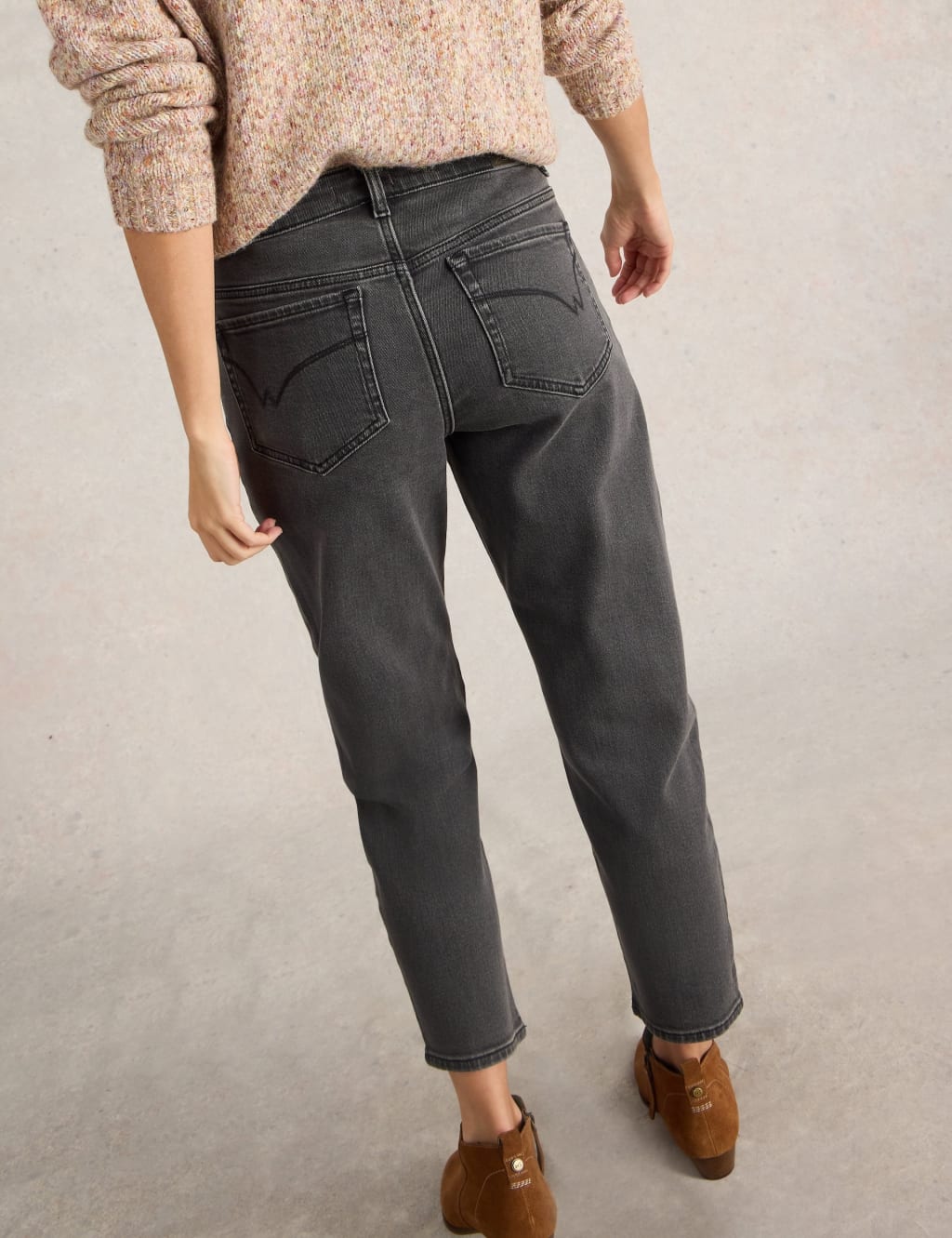 Mid Rise Straight Leg Tapered Jeans White Stuff M S