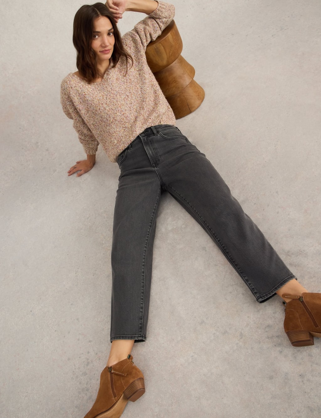 Mid Rise Straight Leg Tapered Jeans 5 of 6