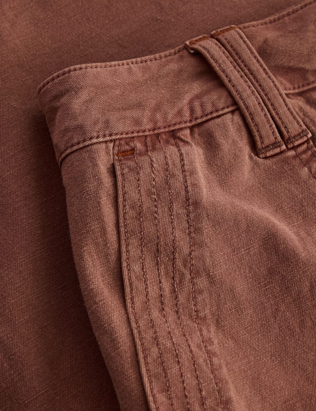 Cotton Rich Midi A-Line Skirt with Linen 6 of 6