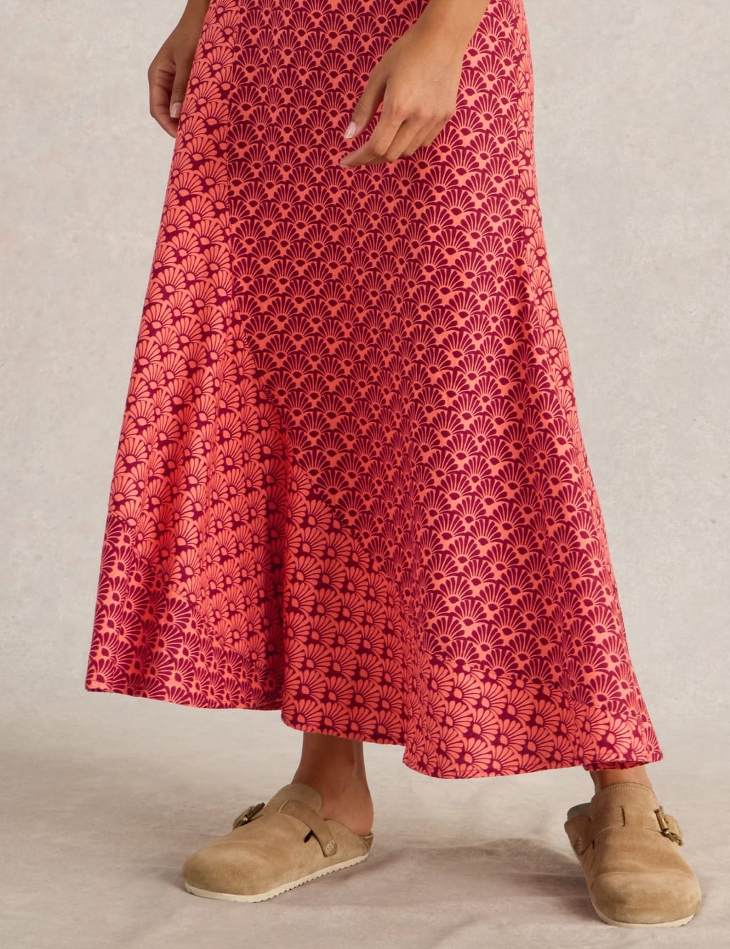 Linen Rich Printed Maxi A-Line Skirt 5 of 6