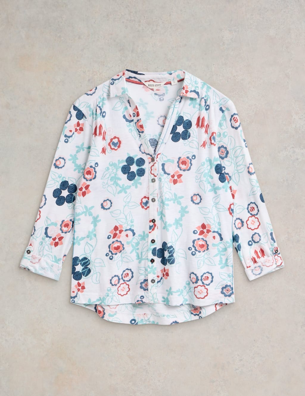 Jersey Printed Collared V-Neck Shirt 2 of 6