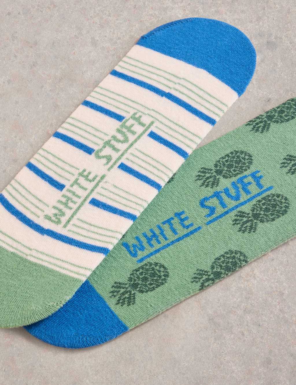 2pk Cotton Rich Pineapple Footsies 2 of 2