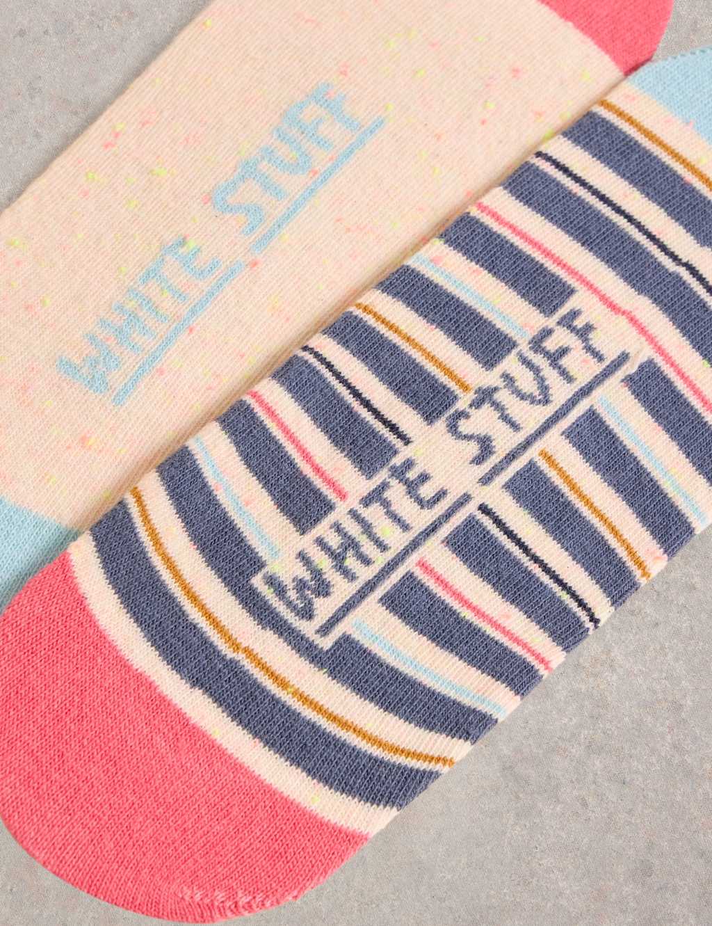 2pk Cotton Rich Stripe Footsies 2 of 2