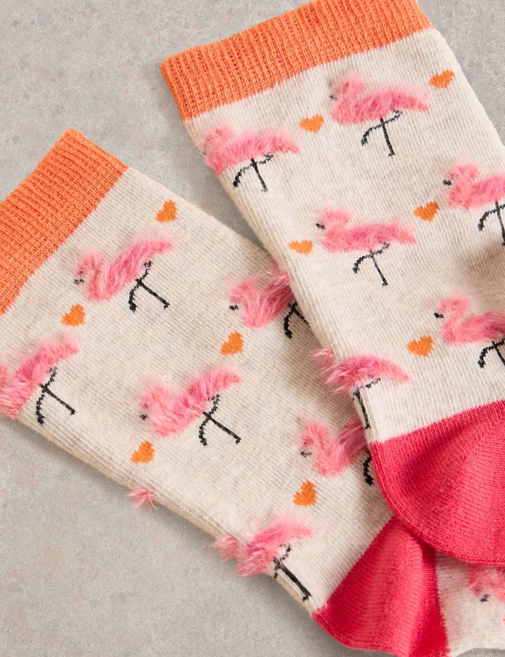 Cotton Rich Fluffy Flamingo Ankle High Socks 2 of 2