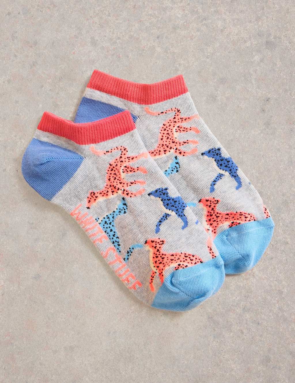 Cotton Rich Leaping Leopards Trainer Socks 1 of 2