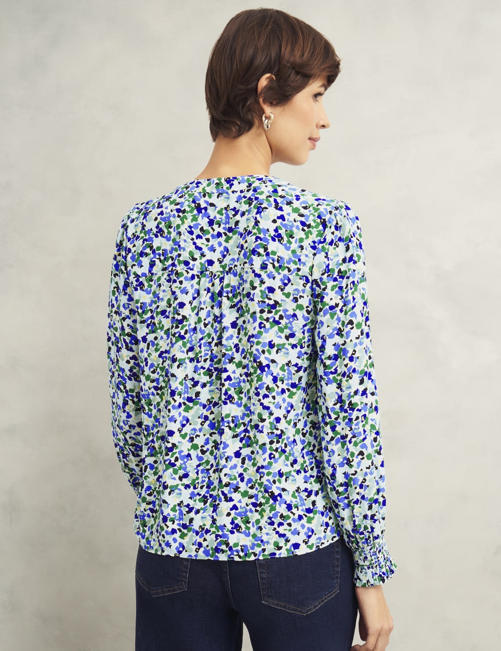 Floral V-Neck Blouson Sleeve Blouse 3 of 7