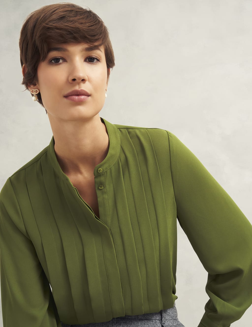 Pleated Round Neck Blouse 5 of 8