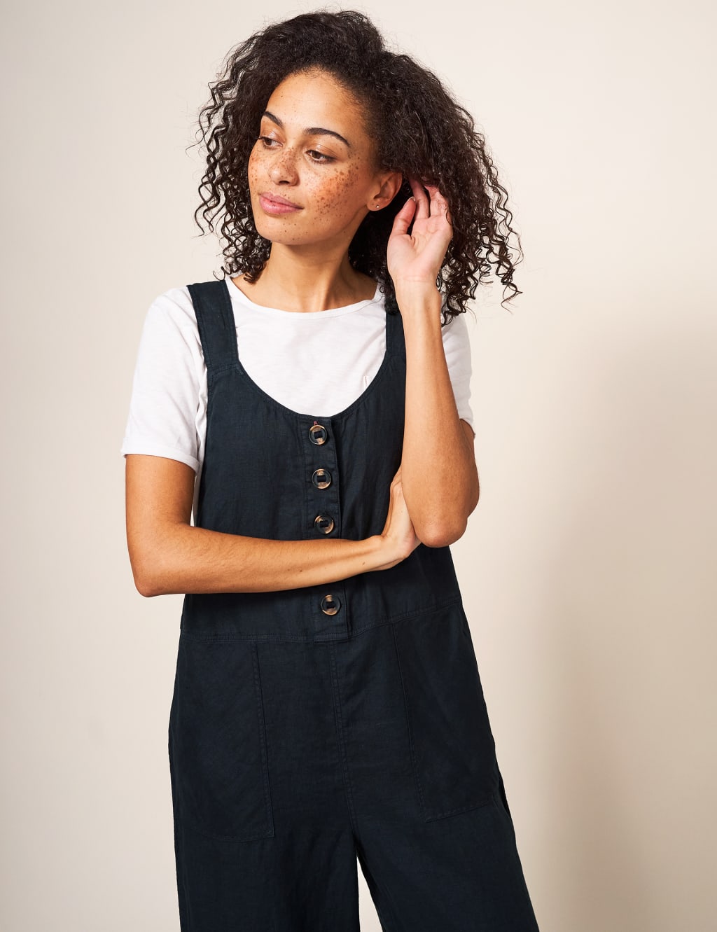 Womens cropped dungarees discount