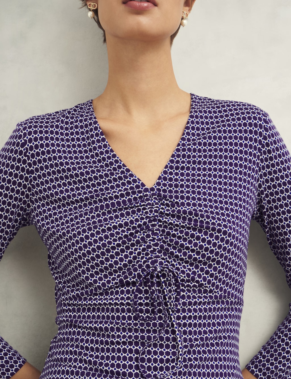 Printed Tie Front Top 4 of 6