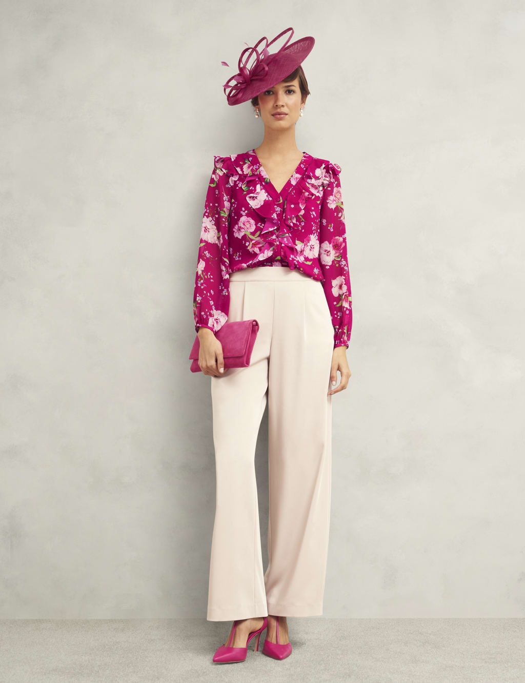 Floral V-Neck Frill Detail Blouse 5 of 7