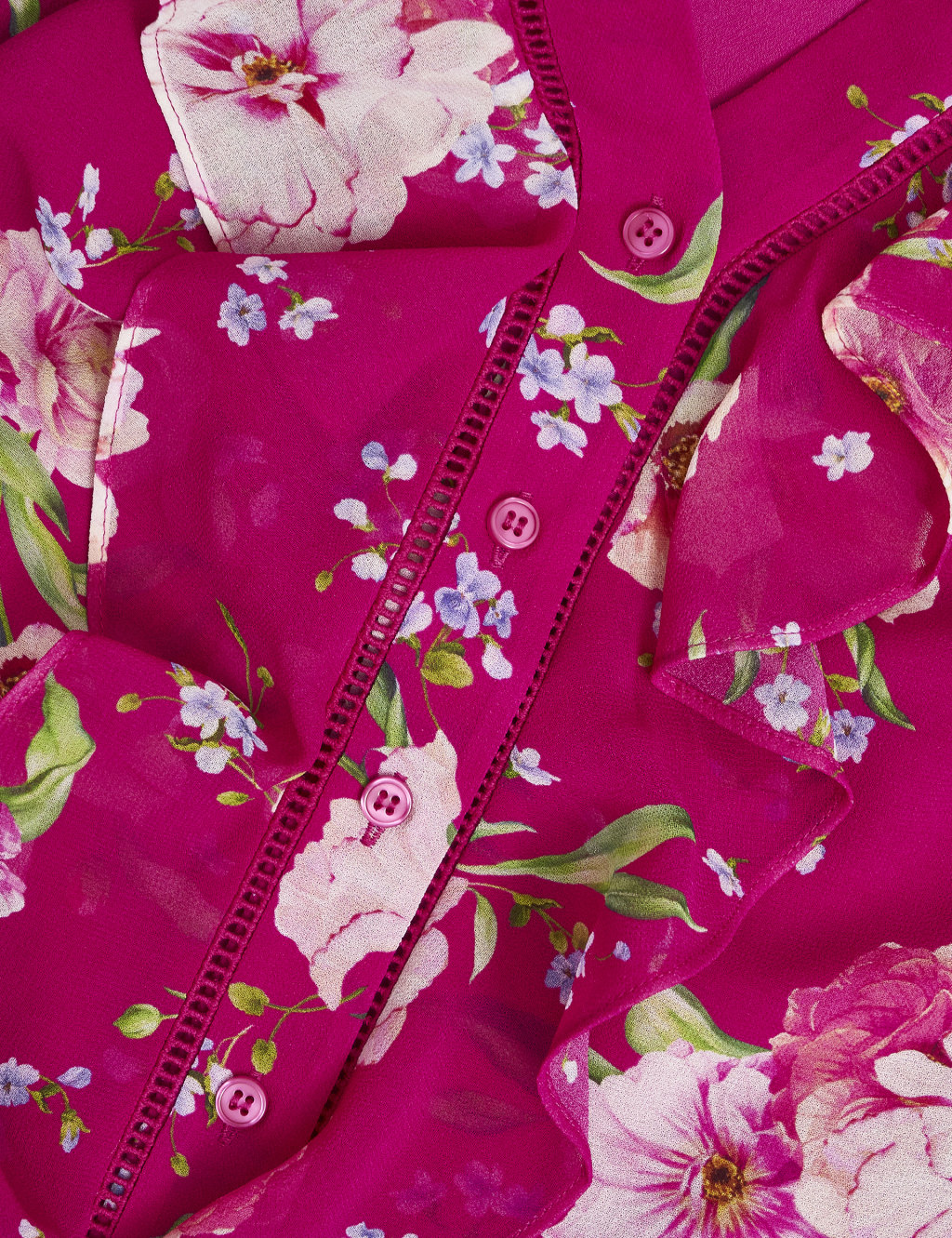 Floral V-Neck Frill Detail Blouse 7 of 7
