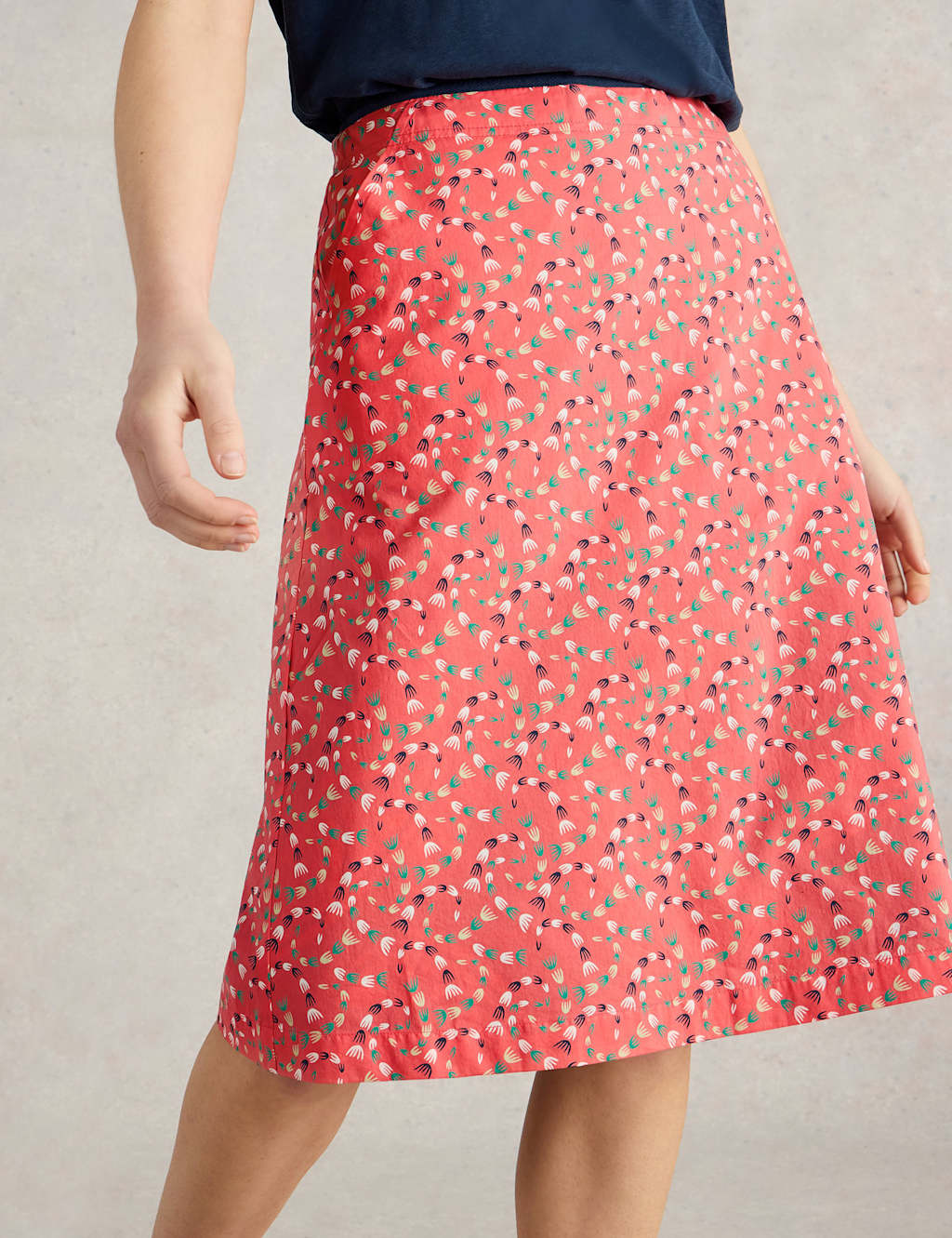 Pure Cotton Printed Reversible A-Line Skirt 3 of 5