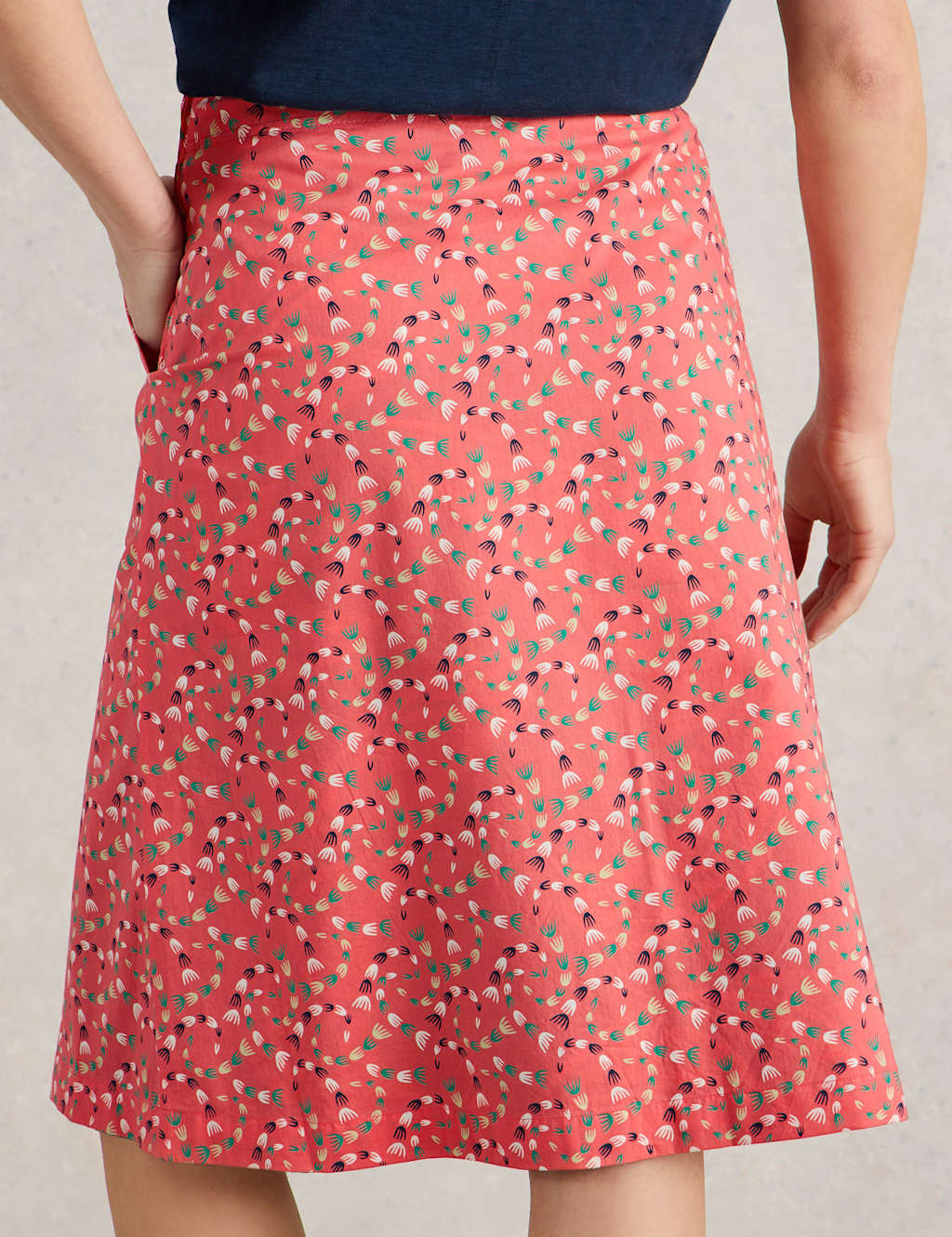 Pure Cotton Printed Reversible A-Line Skirt 4 of 5