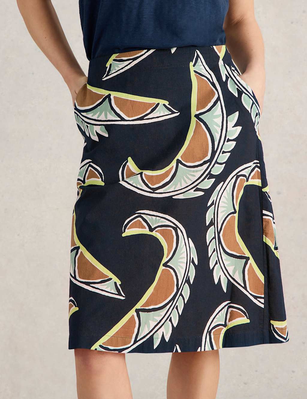 Pure Cotton Printed Reversible A-Line Skirt 5 of 5