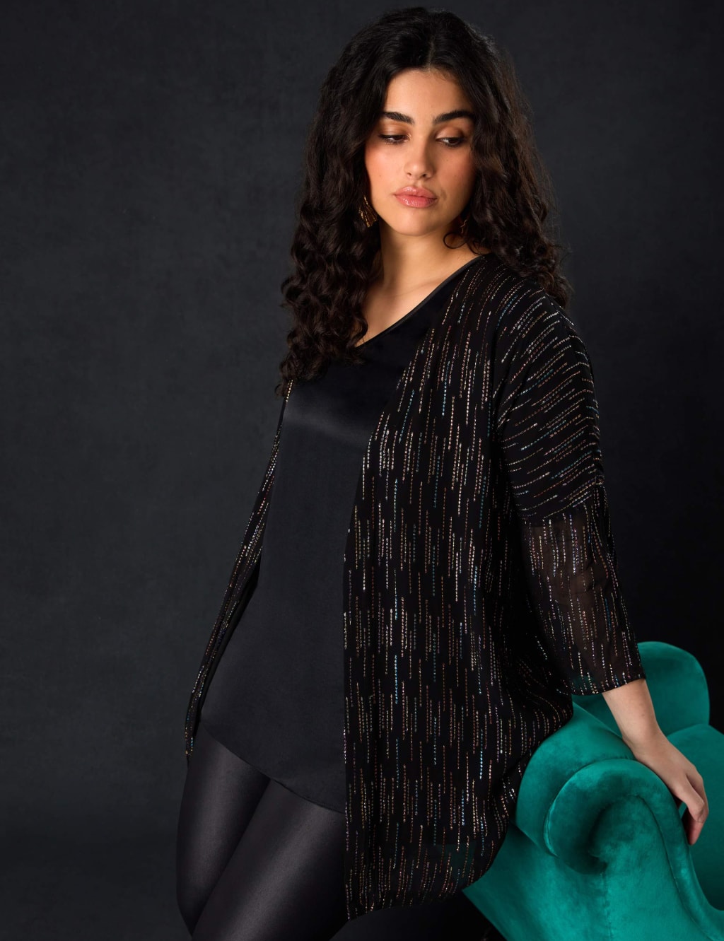 Metallic duster coat sale