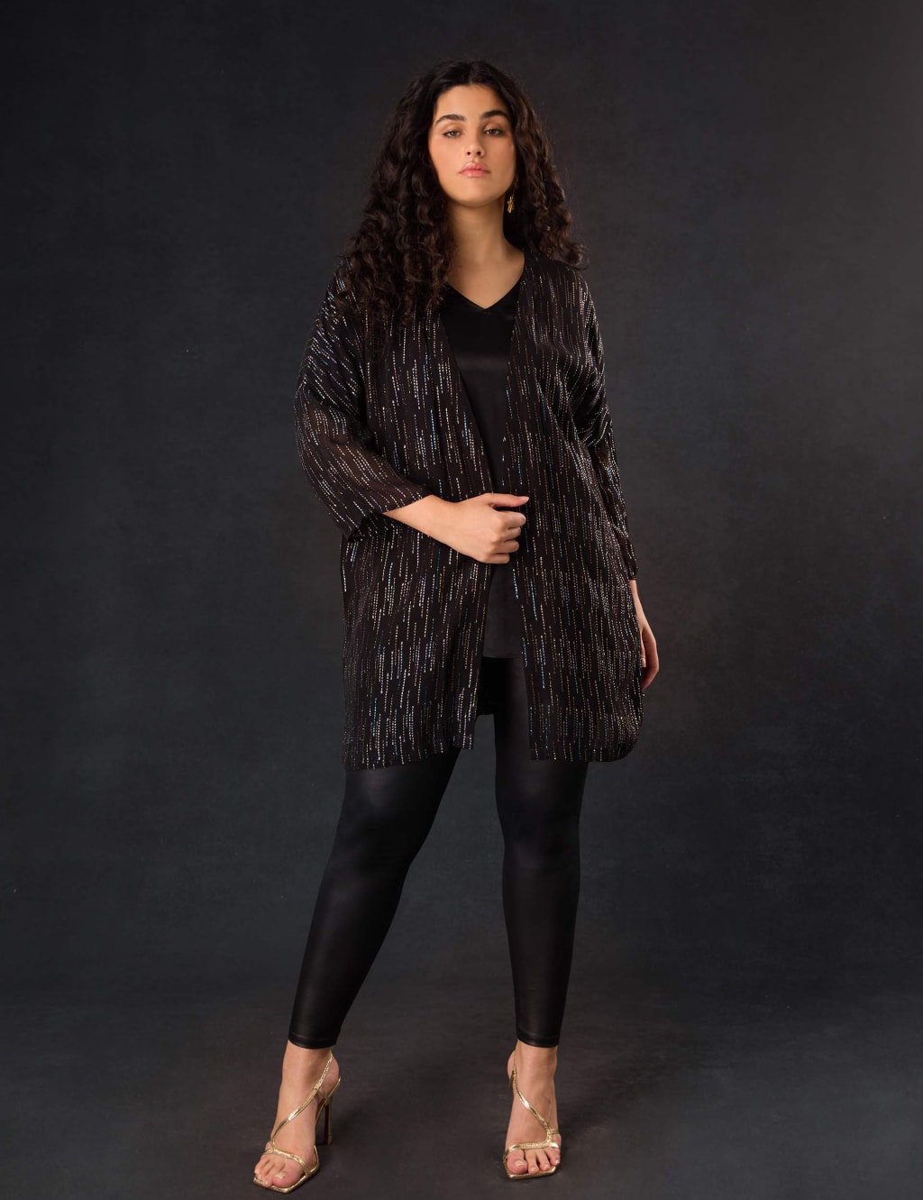 Metallic duster coat sale